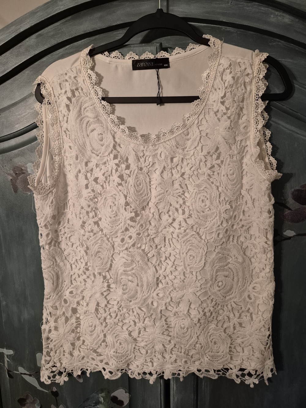 Zanzea Ivory Floral Crochet Lace Camisole